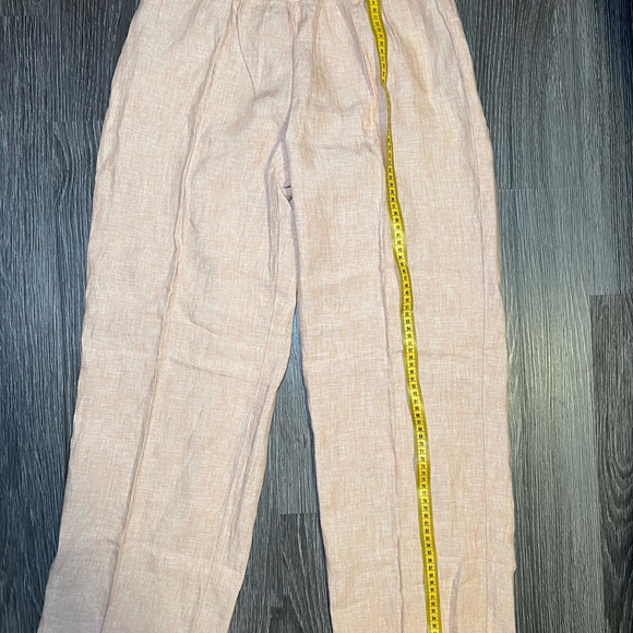 Orange Linen Wide-Leg Pants - Picture 9 of 13